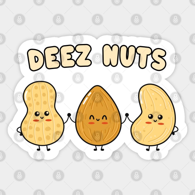 Cute Kawaii Assorted Nuts - Deez Nuts - Funny Meme Sticker by TwistedCharm